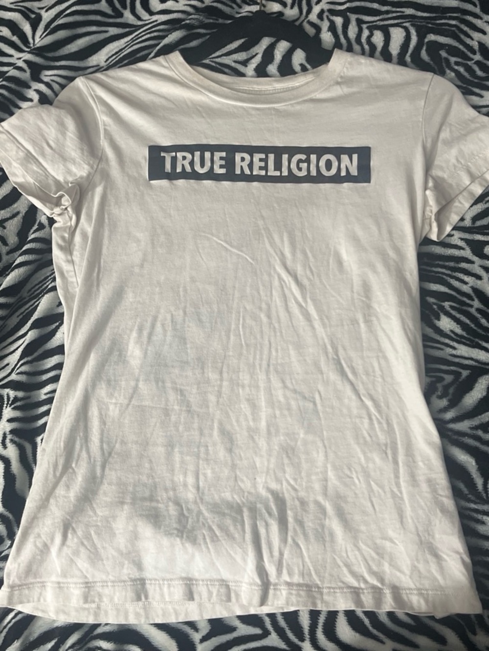 True Religion White Short Sleeve Logo Tee